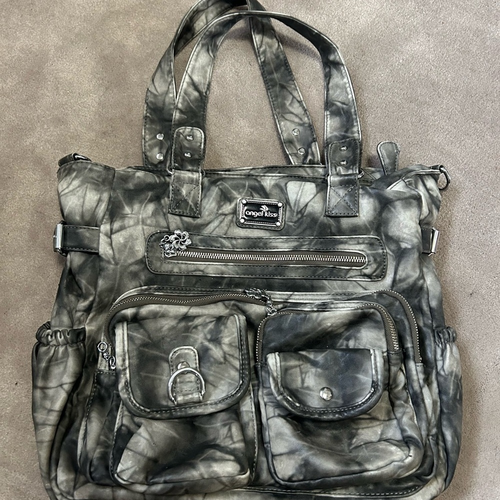 Angel Kiss Black and Gray Satchel